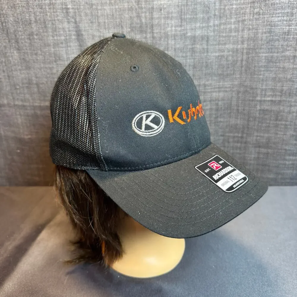 Kubota Tractor Embroidered Hat Black Richardson 112 Trucker Cap Adjustable